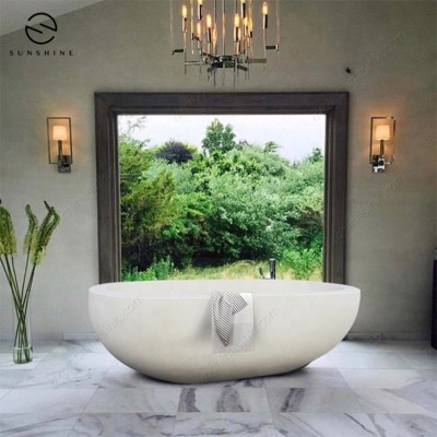 Wholesale Unique Natural Limestone Marble Freestanding Bath Tub