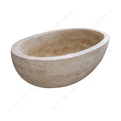 Wholesale Natural Stone Freestanding Bath Tub Travertine Bathtub