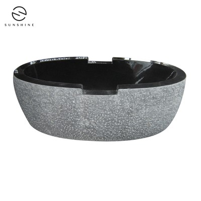 China Black Granite Bathtubs With Chiseled Granite Bathtubs